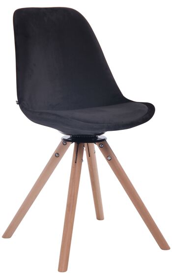 Montefredane Chaise de salle à manger Velours Noir 6x56cm