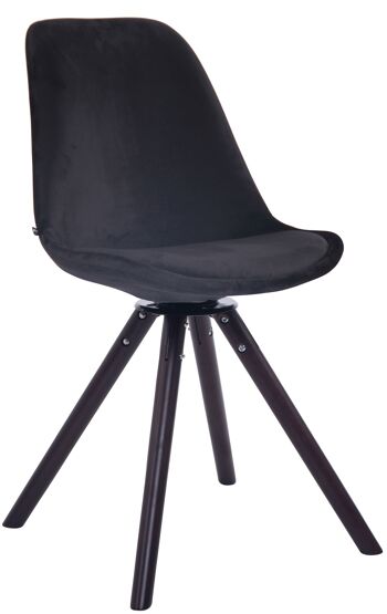 Montemiletto Chaise de salle à manger Velours Noir 6x56cm 1
