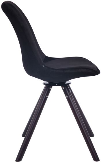 Poggiomarino Chaise de salle à manger Velours Noir 6x56cm 3