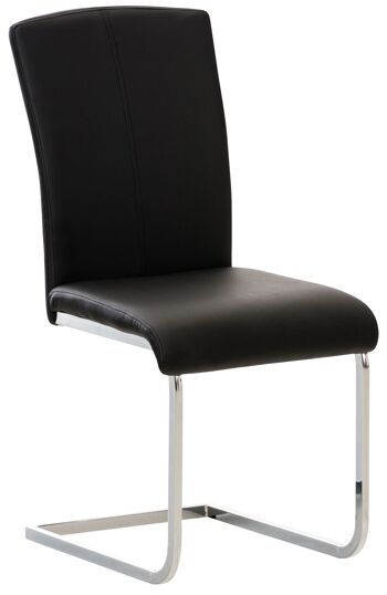 Roccadaspide Chaise de salle à manger Cuir artificiel Noir 6x57cm