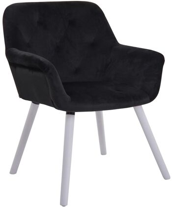 Fontanellato Chaise de salle à manger Velours Noir 10x60cm 2