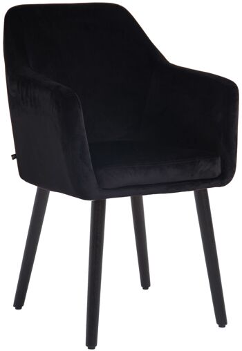 Forlimpopoli Chaise de salle à manger Velours Noir 10x58cm 1