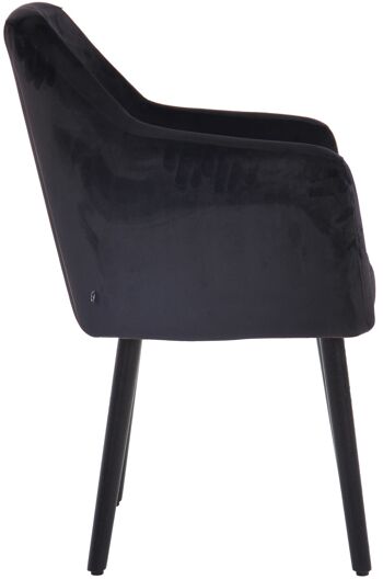Forlimpopoli Chaise de salle à manger Velours Noir 10x58cm 2