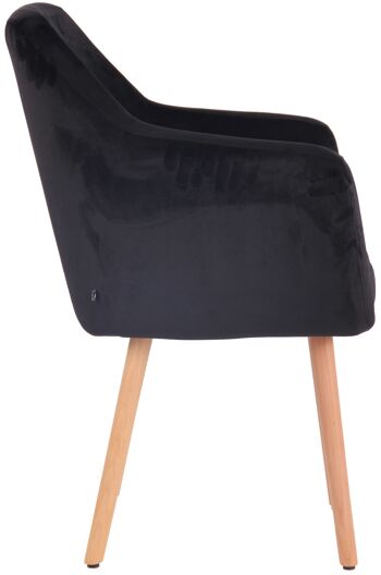 Massenzatico Chaise de salle à manger Velours Noir 10x58cm 2