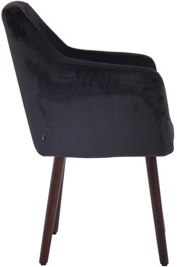 Serramazzoni Chaise de salle à manger Velours Noir 10x58cm 2