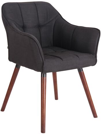 Vallerotonda Chaise de salle à manger Tissu Noir 5x59cm 1