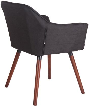 Vallerotonda Chaise de salle à manger Tissu Noir 5x59cm 3