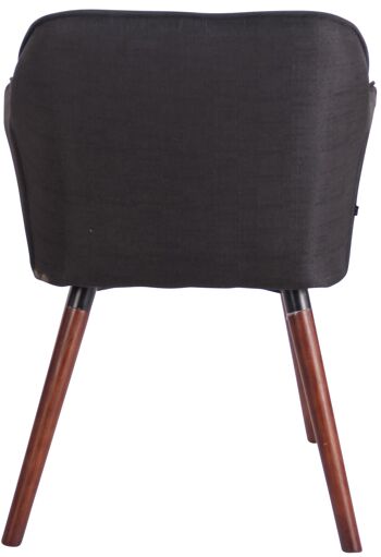 Vallerotonda Chaise de salle à manger Tissu Noir 5x59cm 4