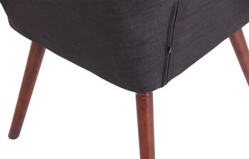Vallerotonda Chaise de salle à manger Tissu Noir 5x59cm 7