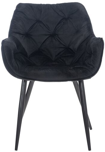Campodolcino Chaise de salle à manger Velours Noir 7x62cm 2
