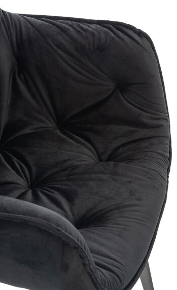 Campodolcino Chaise de salle à manger Velours Noir 7x62cm 6