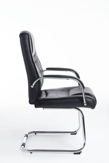 Roncoferraro Chaise de salle à manger Cuir artificiel Noir 14x67cm 3