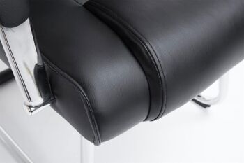 Roncoferraro Chaise de salle à manger Cuir artificiel Noir 14x67cm 7