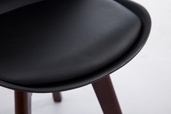 Chaise de Salle à Manger Portocannone Cuir Artificiel Noir 6x41.5cm 6
