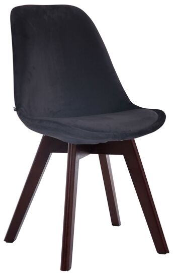 Caresanablot Chaise de salle à manger Velours Noir 6x55cm 1