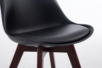 Pietraporzio Chaise de salle à manger Cuir artificiel Noir 6x41.5cm 6