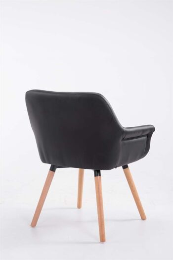 Macchiareddu Chaise de salle à manger Cuir artificiel Noir 12x60cm 4