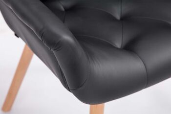 Macchiareddu Chaise de salle à manger Cuir artificiel Noir 12x60cm 7