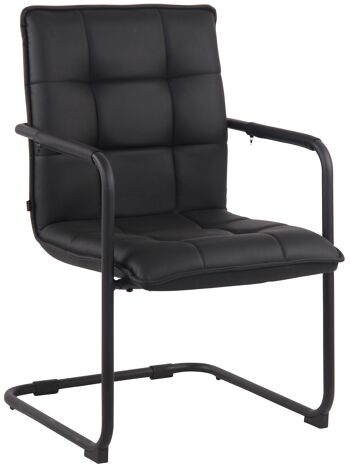 Campofiorito Chaise de salle à manger Cuir artificiel Noir 9x64cm 1