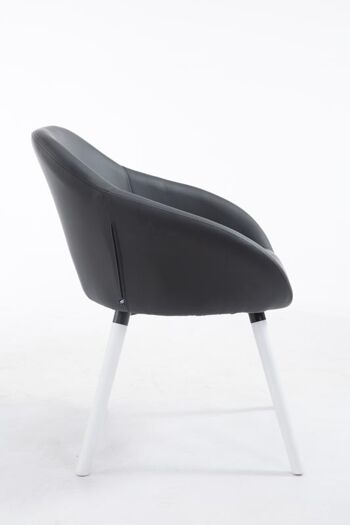 Linguaglossa Chaise de salle à manger Cuir artificiel Noir 10x61cm 2
