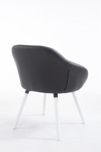Linguaglossa Chaise de salle à manger Cuir artificiel Noir 10x61cm 3