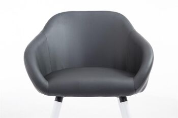 Linguaglossa Chaise de salle à manger Cuir artificiel Noir 10x61cm 5