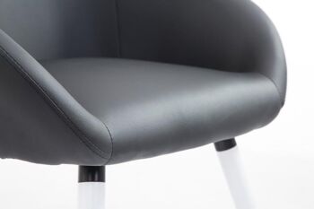Linguaglossa Chaise de salle à manger Cuir artificiel Noir 10x61cm 6