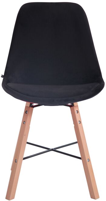 Settecannoli Chaise de salle à manger Velours Noir 6x56cm 2
