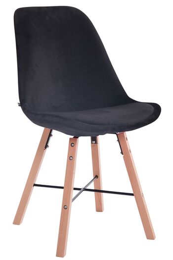 Settecannoli Chaise de salle à manger Velours Noir 6x56cm 1