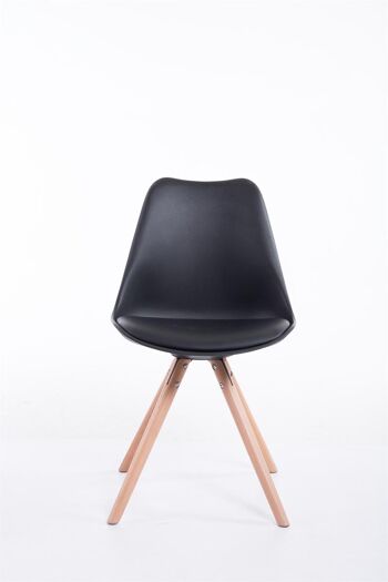 Montecarotto Chaise de salle à manger Cuir artificiel Noir 6x56cm 2