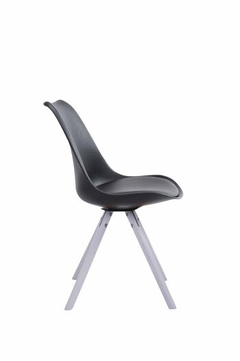 Montefortino Chaise de salle à manger Cuir artificiel Noir 6x56cm 3