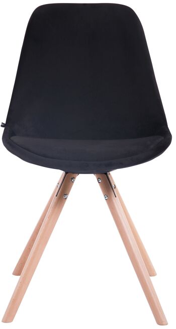 Deutschnofen Chaise de salle à manger Velours Noir 6x56cm 2