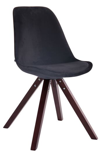 Buonconvento Chaise de salle à manger Velours Noir 6x56cm 1