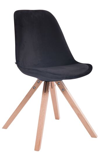 Lamporecchio Chaise de salle à manger Velours Noir 6x56cm 1