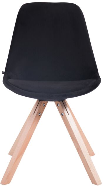 Lamporecchio Chaise de salle à manger Velours Noir 6x56cm 2
