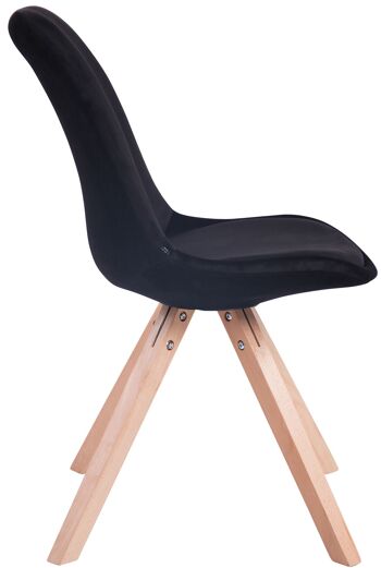 Lamporecchio Chaise de salle à manger Velours Noir 6x56cm 3