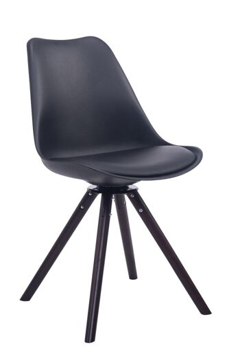 Portoferraio Chaise de salle à manger Cuir artificiel Noir 6x56cm