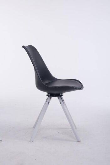 Quercegrossa Chaise de salle à manger Cuir artificiel Noir 6x56cm 2