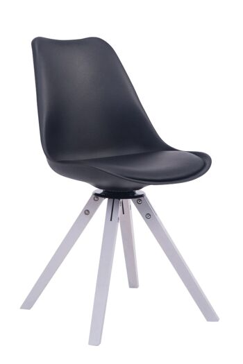 Sassofortino Chaise de salle à manger Cuir artificiel Noir 6x56cm 1