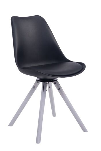 Campodarsego Chaise de salle à manger Cuir artificiel Noir 6x56cm 1