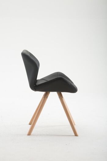 Villabroggia Chaise de salle à manger Cuir artificiel Noir 6x52cm 2