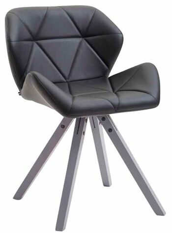 Caltabellotta Chaise de salle à manger Cuir artificiel Noir 6x52cm 2