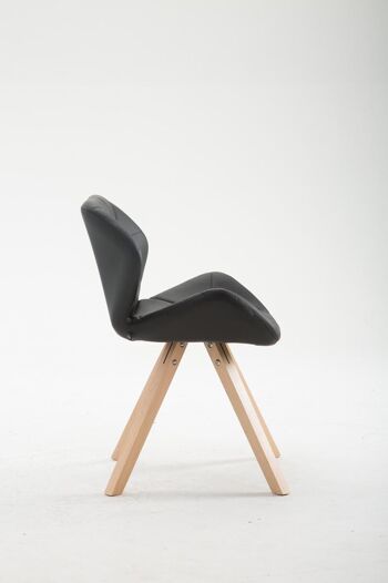 Caltanissetta Chaise de salle à manger Cuir artificiel Noir 6x52cm 2