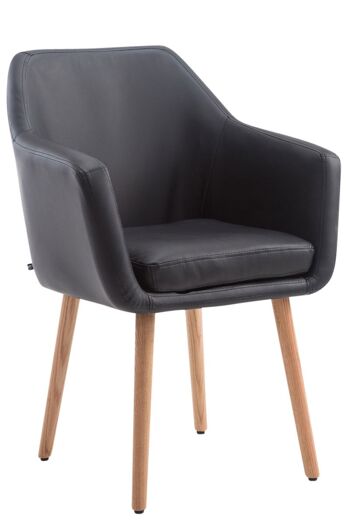 Campomaggiore Chaise de salle à manger Cuir artificiel Noir 10x57.5cm 1