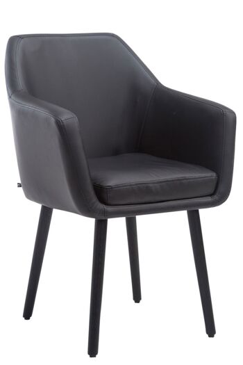Campostinelli Chaise de salle à manger Cuir artificiel Noir 10x57.5cm 1