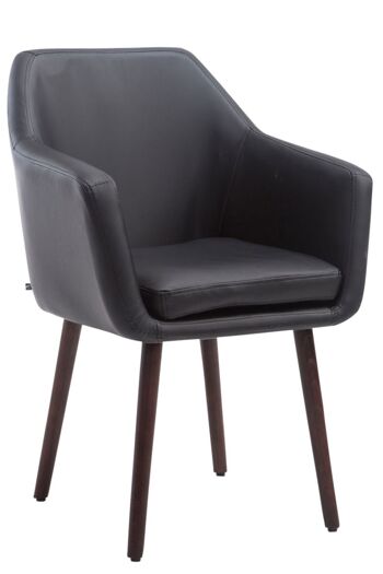 Caredia-Lacco Chaise de salle à manger Cuir artificiel Noir 10x57.5cm 1