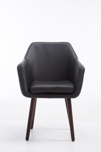 Caredia-Lacco Chaise de salle à manger Cuir artificiel Noir 10x57.5cm 2