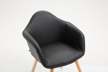 Casteltermini Chaise de salle à manger Cuir artificiel Noir 9x61cm 2