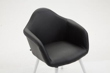 Castelverrino Chaise de salle à manger Cuir artificiel Noir 9x61cm 5
