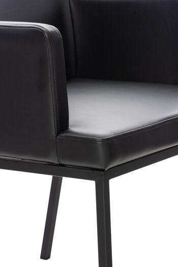 Colleminuccio Chaise de salle à manger Cuir artificiel Noir 14x60cm 3